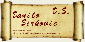 Danilo Sirković vizit kartica